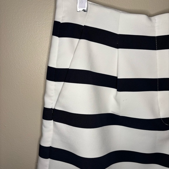 Zara Navy and White Striped Bermuda Shorts - Picture 4 of 8